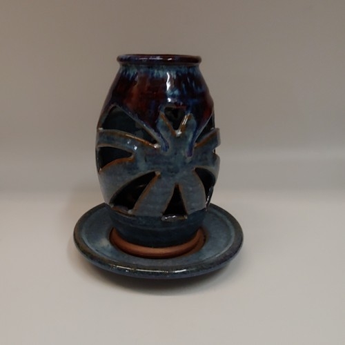 #220728 Candle Lantern Blue $22 at Hunter Wolff Gallery